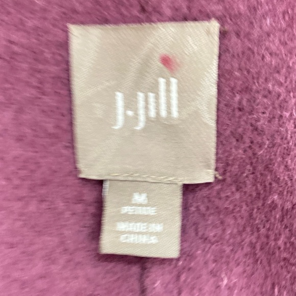 J Jill wool/angora blend dusty berry collarless jacket big tonal buttons medium - Picture 10 of 11